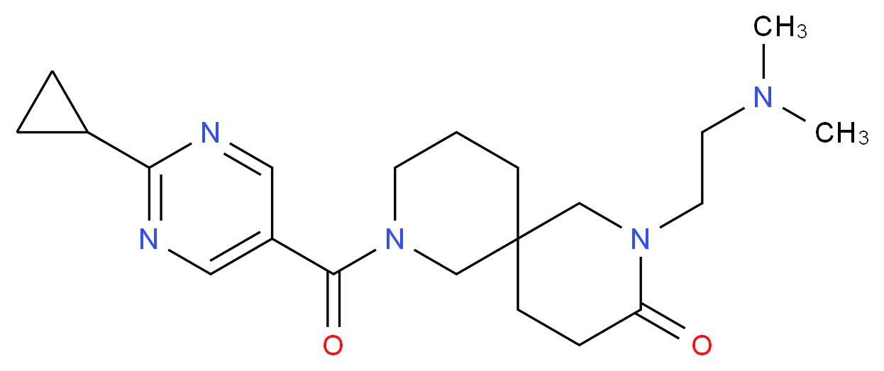 8-[(2-cyclopropylpyrimidin-5-yl)carbonyl]-2-[2-(dimethylamino)ethyl]-2,8-diazaspiro[5.5]undecan-3-one_Molecular_structure_CAS_)