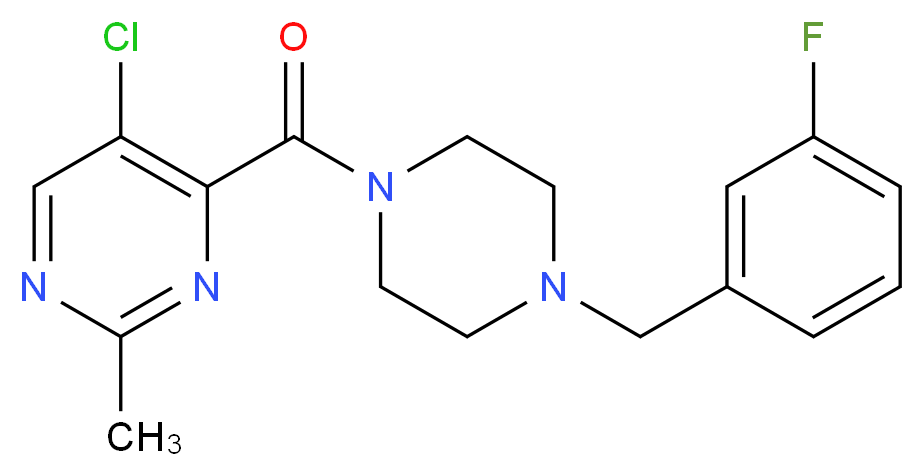 5-chloro-4-{[4-(3-fluorobenzyl)-1-piperazinyl]carbonyl}-2-methylpyrimidine_Molecular_structure_CAS_)