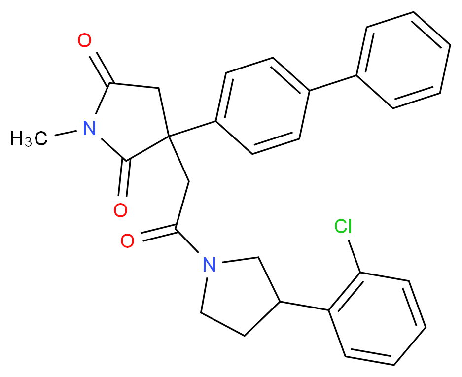3-(4-biphenylyl)-3-{2-[3-(2-chlorophenyl)-1-pyrrolidinyl]-2-oxoethyl}-1-methyl-2,5-pyrrolidinedione_Molecular_structure_CAS_)