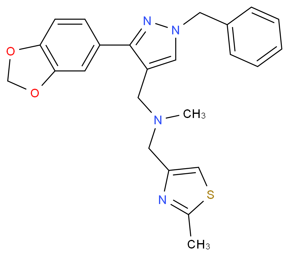 1-[3-(1,3-benzodioxol-5-yl)-1-benzyl-1H-pyrazol-4-yl]-N-methyl-N-[(2-methyl-1,3-thiazol-4-yl)methyl]methanamine_Molecular_structure_CAS_)