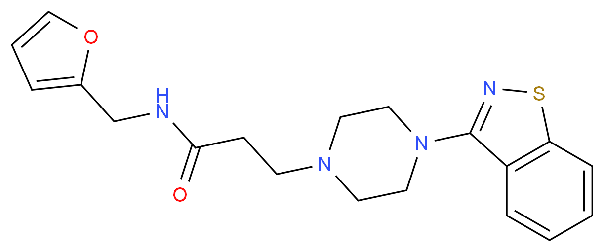 3-[4-(1,2-benzisothiazol-3-yl)piperazin-1-yl]-N-(2-furylmethyl)propanamide_Molecular_structure_CAS_)