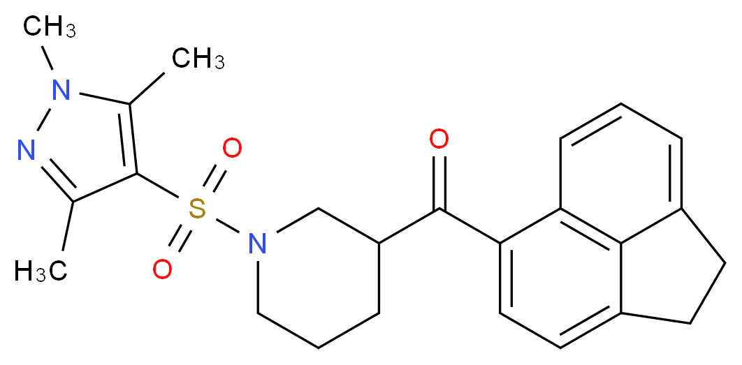 1,2-dihydro-5-acenaphthylenyl{1-[(1,3,5-trimethyl-1H-pyrazol-4-yl)sulfonyl]-3-piperidinyl}methanone_Molecular_structure_CAS_)