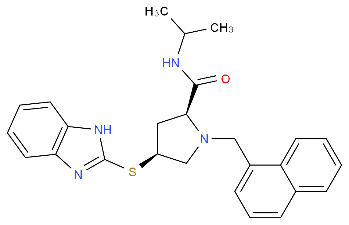 (4S)-4-(1H-benzimidazol-2-ylthio)-N-isopropyl-1-(1-naphthylmethyl)-L-prolinamide_Molecular_structure_CAS_)