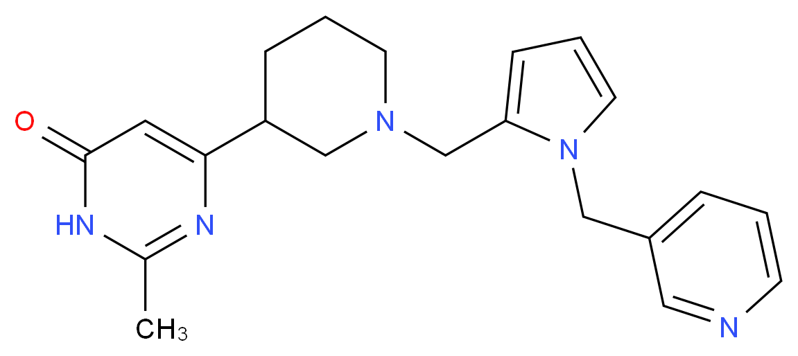 2-methyl-6-(1-{[1-(pyridin-3-ylmethyl)-1H-pyrrol-2-yl]methyl}piperidin-3-yl)pyrimidin-4(3H)-one_Molecular_structure_CAS_)