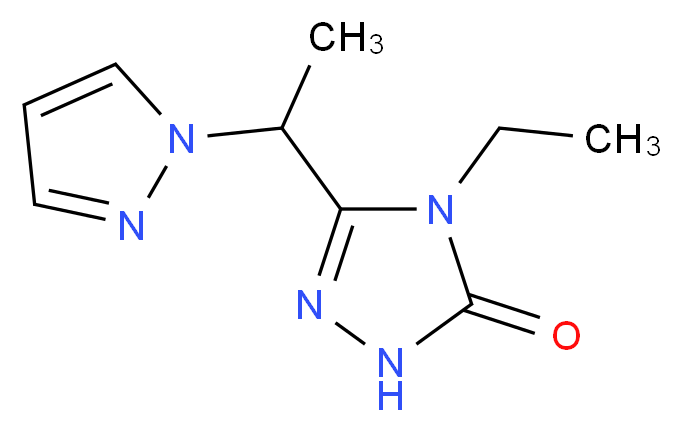 4-ethyl-5-[1-(1H-pyrazol-1-yl)ethyl]-2,4-dihydro-3H-1,2,4-triazol-3-one_Molecular_structure_CAS_)