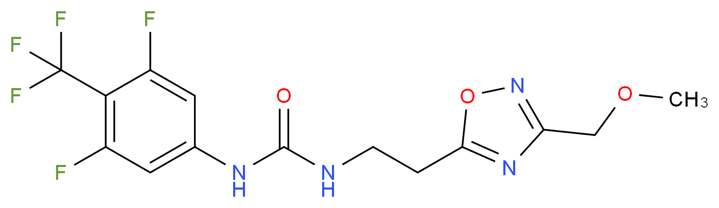 N-[3,5-difluoro-4-(trifluoromethyl)phenyl]-N'-{2-[3-(methoxymethyl)-1,2,4-oxadiazol-5-yl]ethyl}urea_Molecular_structure_CAS_)