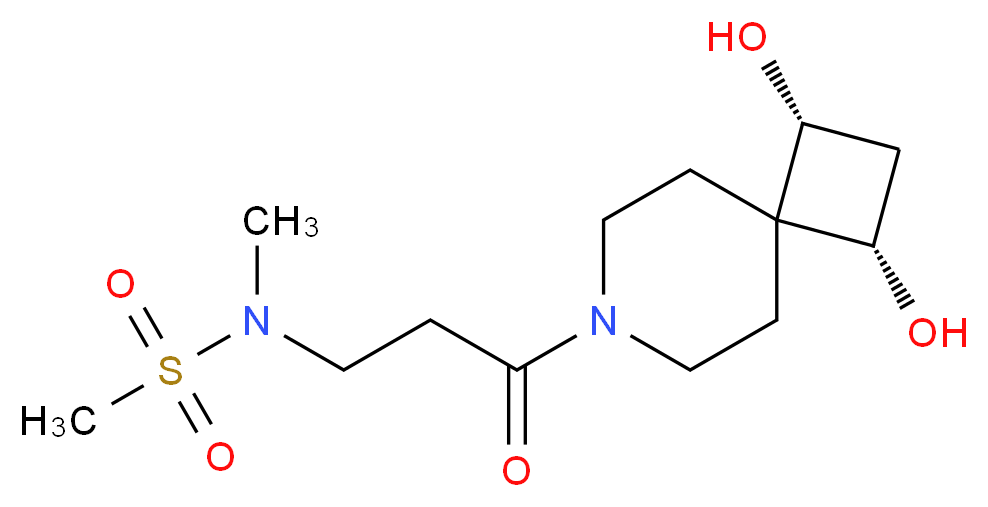 N-{3-[(1R*,3S*)-1,3-dihydroxy-7-azaspiro[3.5]non-7-yl]-3-oxopropyl}-N-methylmethanesulfonamide (non-preferred name)_Molecular_structure_CAS_)
