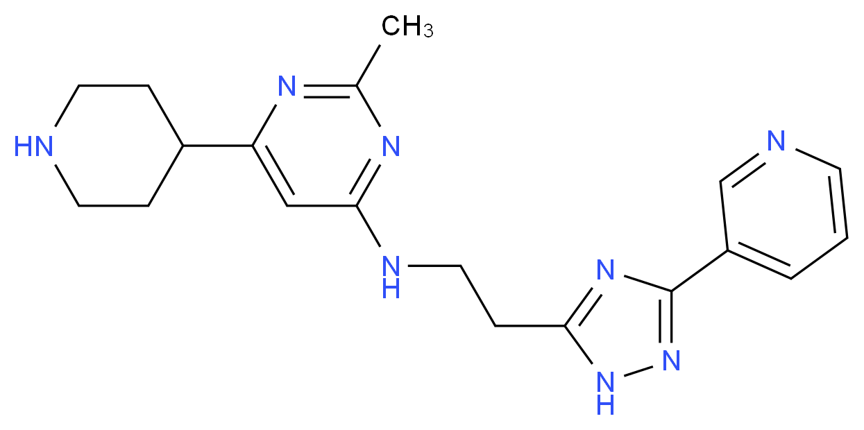 2-methyl-6-piperidin-4-yl-N-[2-(3-pyridin-3-yl-1H-1,2,4-triazol-5-yl)ethyl]pyrimidin-4-amine_Molecular_structure_CAS_)
