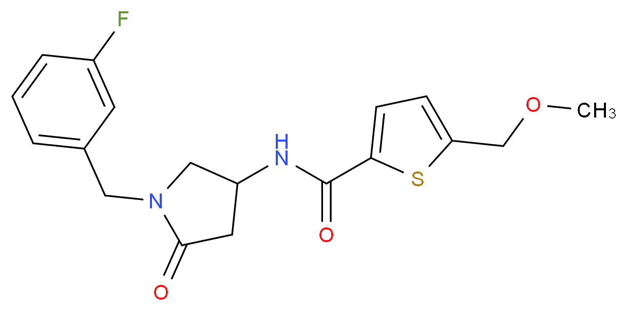 N-[1-(3-fluorobenzyl)-5-oxo-3-pyrrolidinyl]-5-(methoxymethyl)-2-thiophenecarboxamide_Molecular_structure_CAS_)