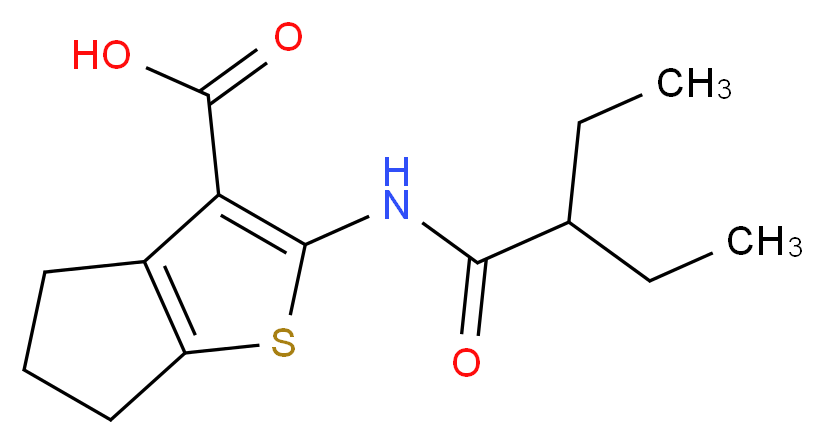 2-[(2-ethylbutanoyl)amino]-5,6-dihydro-4H-cyclopenta[b]thiophene-3-carboxylic acid_Molecular_structure_CAS_)