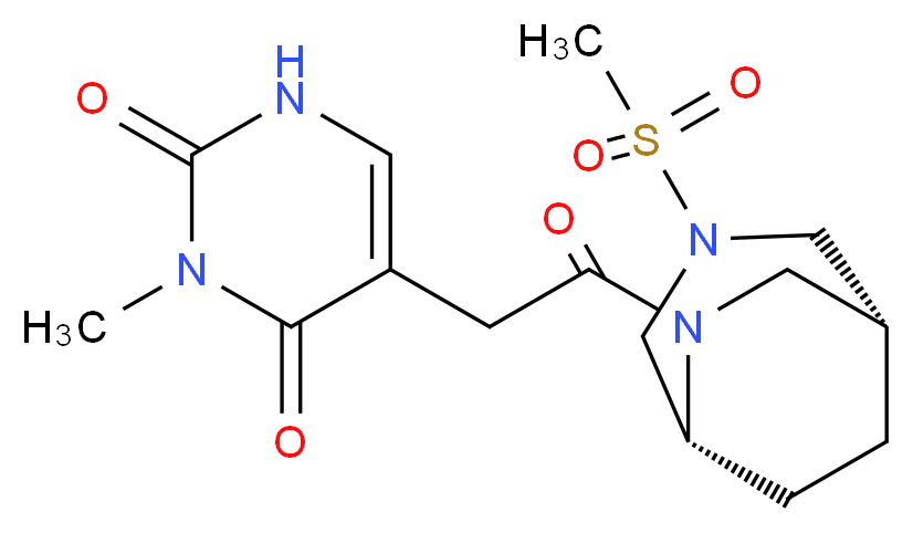 3-methyl-5-{2-[(1R*,5R*)-3-(methylsulfonyl)-3,6-diazabicyclo[3.2.2]non-6-yl]-2-oxoethyl}-2,4(1H,3H)-pyrimidinedione_Molecular_structure_CAS_)