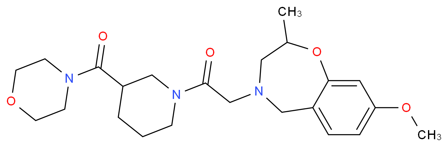 8-methoxy-2-methyl-4-{2-[3-(4-morpholinylcarbonyl)-1-piperidinyl]-2-oxoethyl}-2,3,4,5-tetrahydro-1,4-benzoxazepine_Molecular_structure_CAS_)