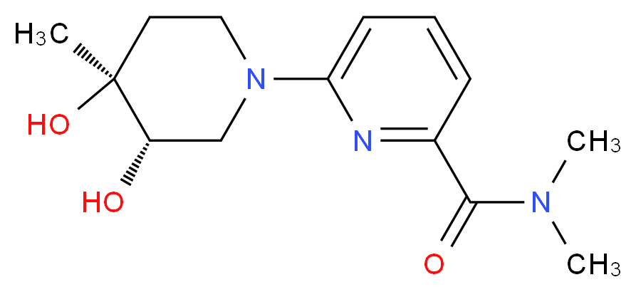 6-[(3S*,4S*)-3,4-dihydroxy-4-methylpiperidin-1-yl]-N,N-dimethylpyridine-2-carboxamide_Molecular_structure_CAS_)
