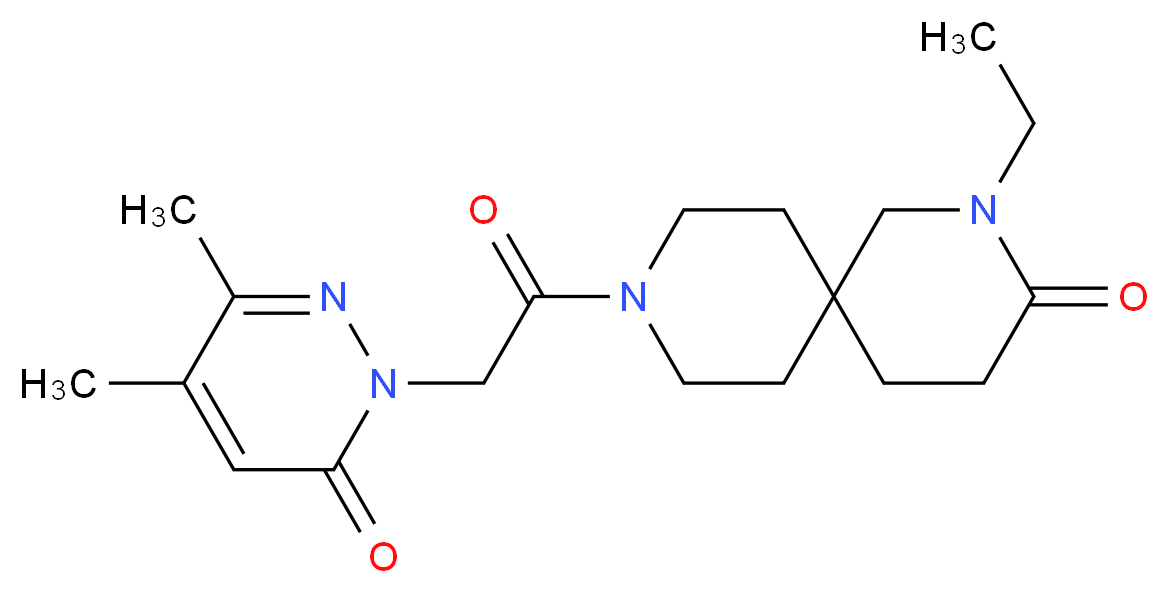 9-[(3,4-dimethyl-6-oxopyridazin-1(6H)-yl)acetyl]-2-ethyl-2,9-diazaspiro[5.5]undecan-3-one_Molecular_structure_CAS_)