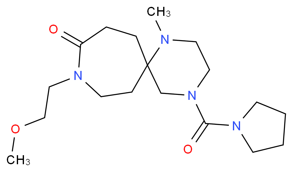 9-(2-methoxyethyl)-1-methyl-4-(pyrrolidin-1-ylcarbonyl)-1,4,9-triazaspiro[5.6]dodecan-10-one_Molecular_structure_CAS_)