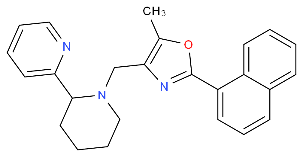 2-(1-{[5-methyl-2-(1-naphthyl)-1,3-oxazol-4-yl]methyl}-2-piperidinyl)pyridine_Molecular_structure_CAS_)