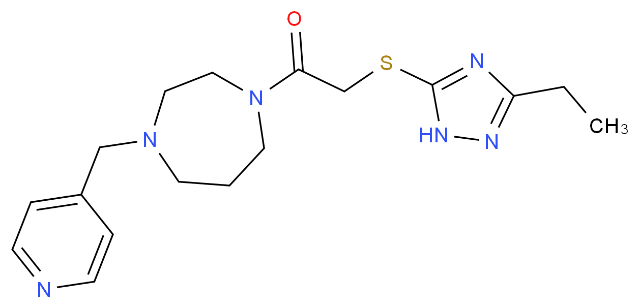 1-{[(3-ethyl-1H-1,2,4-triazol-5-yl)thio]acetyl}-4-(pyridin-4-ylmethyl)-1,4-diazepane_Molecular_structure_CAS_)