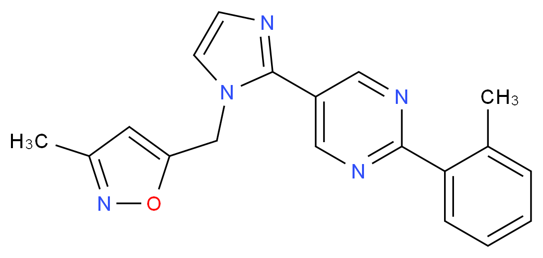 5-{1-[(3-methylisoxazol-5-yl)methyl]-1H-imidazol-2-yl}-2-(2-methylphenyl)pyrimidine_Molecular_structure_CAS_)