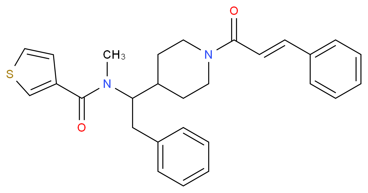 N-methyl-N-(2-phenyl-1-{1-[(2E)-3-phenyl-2-propenoyl]-4-piperidinyl}ethyl)-3-thiophenecarboxamide_Molecular_structure_CAS_)