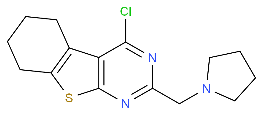 4-chloro-2-(pyrrolidin-1-ylmethyl)-5,6,7,8-tetrahydro[1]benzothieno[2,3-d]pyrimidine_Molecular_structure_CAS_)