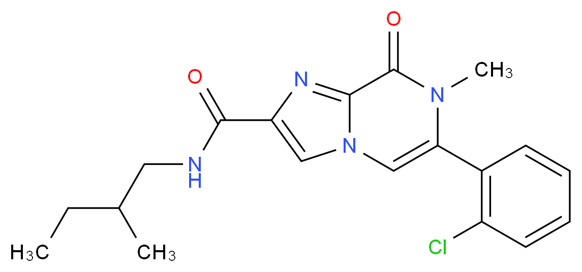 6-(2-chlorophenyl)-7-methyl-N-(2-methylbutyl)-8-oxo-7,8-dihydroimidazo[1,2-a]pyrazine-2-carboxamide_Molecular_structure_CAS_)