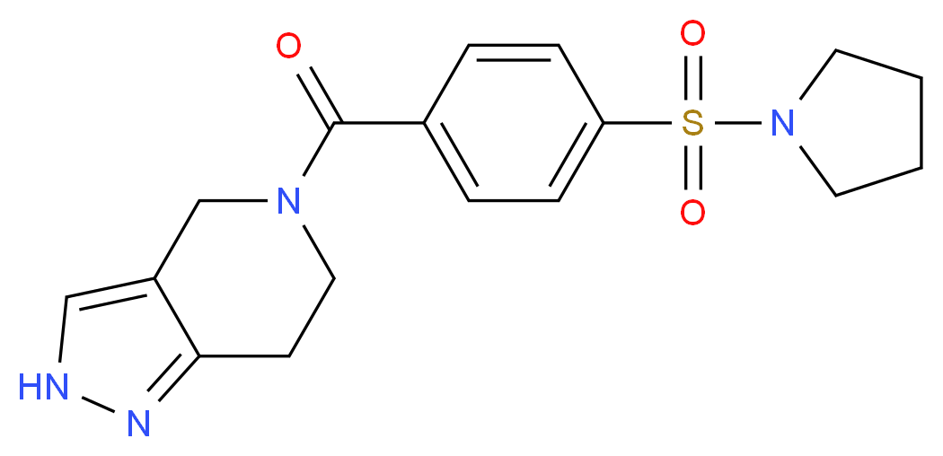 5-[4-(1-pyrrolidinylsulfonyl)benzoyl]-4,5,6,7-tetrahydro-2H-pyrazolo[4,3-c]pyridine_Molecular_structure_CAS_)