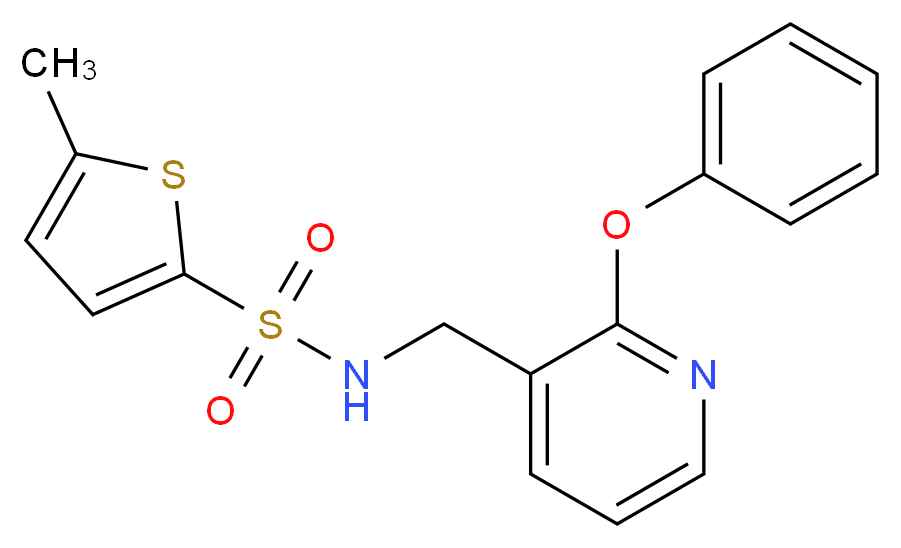 5-methyl-N-[(2-phenoxy-3-pyridinyl)methyl]-2-thiophenesulfonamide_Molecular_structure_CAS_)