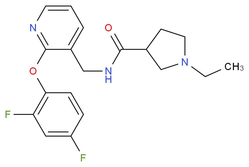 N-{[2-(2,4-difluorophenoxy)pyridin-3-yl]methyl}-1-ethylpyrrolidine-3-carboxamide_Molecular_structure_CAS_)