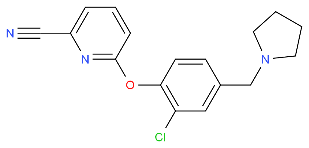 6-[2-chloro-4-(pyrrolidin-1-ylmethyl)phenoxy]pyridine-2-carbonitrile_Molecular_structure_CAS_)