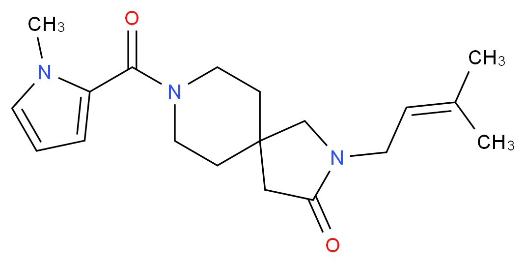 2-(3-methyl-2-buten-1-yl)-8-[(1-methyl-1H-pyrrol-2-yl)carbonyl]-2,8-diazaspiro[4.5]decan-3-one_Molecular_structure_CAS_)