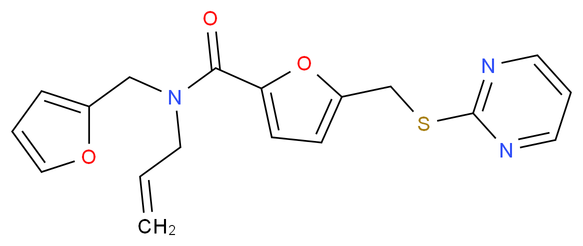 N-allyl-N-(2-furylmethyl)-5-[(pyrimidin-2-ylthio)methyl]-2-furamide_Molecular_structure_CAS_)