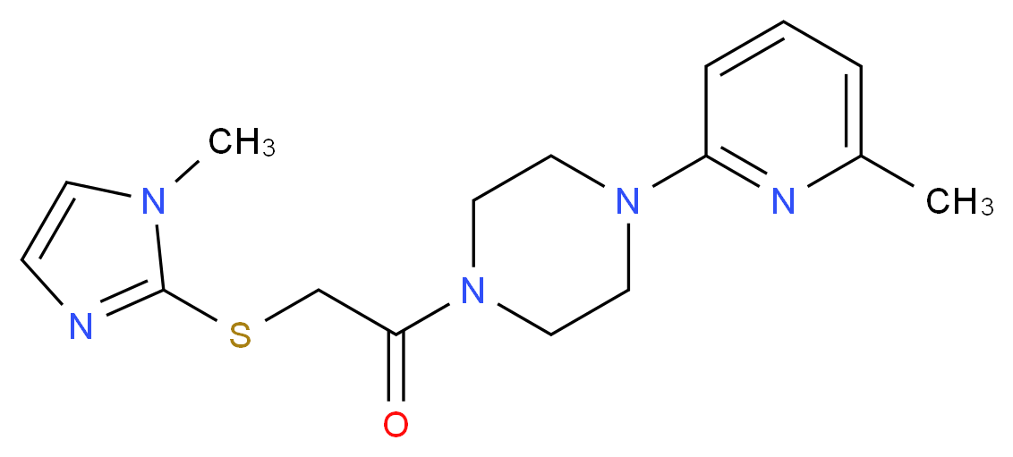 1-{[(1-methyl-1H-imidazol-2-yl)thio]acetyl}-4-(6-methyl-2-pyridinyl)piperazine_Molecular_structure_CAS_)