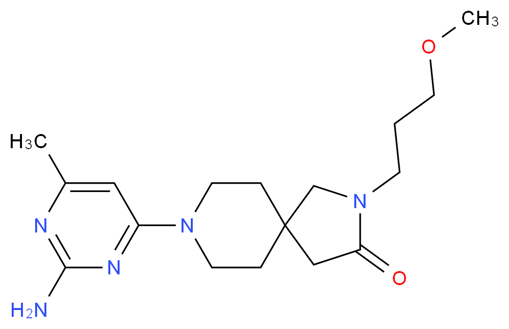 8-(2-amino-6-methyl-4-pyrimidinyl)-2-(3-methoxypropyl)-2,8-diazaspiro[4.5]decan-3-one_Molecular_structure_CAS_)