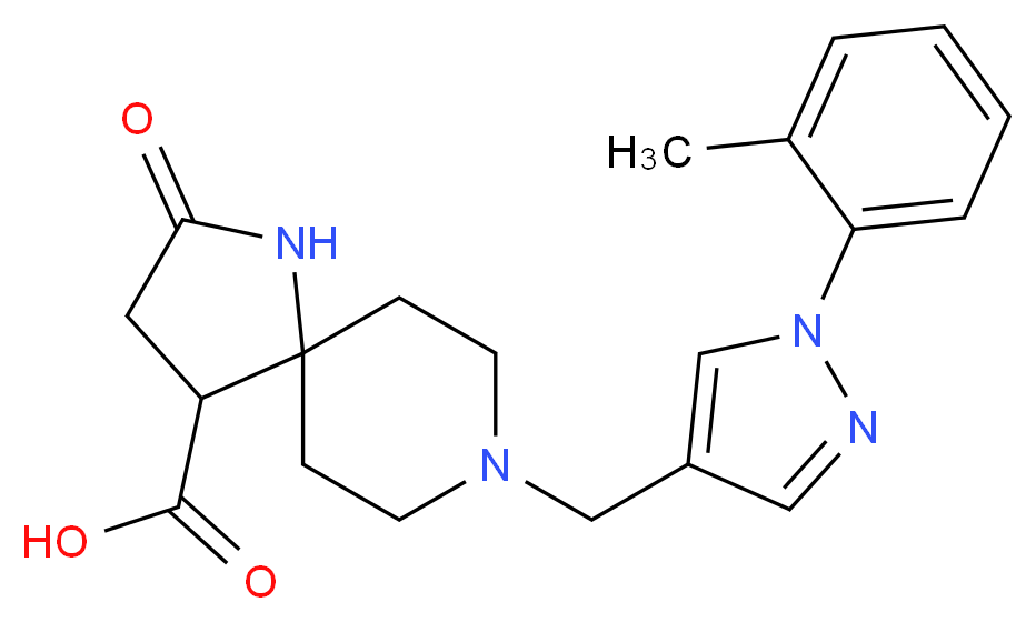 8-{[1-(2-methylphenyl)-1H-pyrazol-4-yl]methyl}-2-oxo-1,8-diazaspiro[4.5]decane-4-carboxylic acid_Molecular_structure_CAS_)