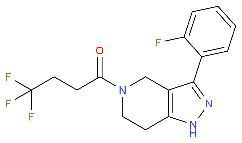 3-(2-fluorophenyl)-5-(4,4,4-trifluorobutanoyl)-4,5,6,7-tetrahydro-1H-pyrazolo[4,3-c]pyridine_Molecular_structure_CAS_)