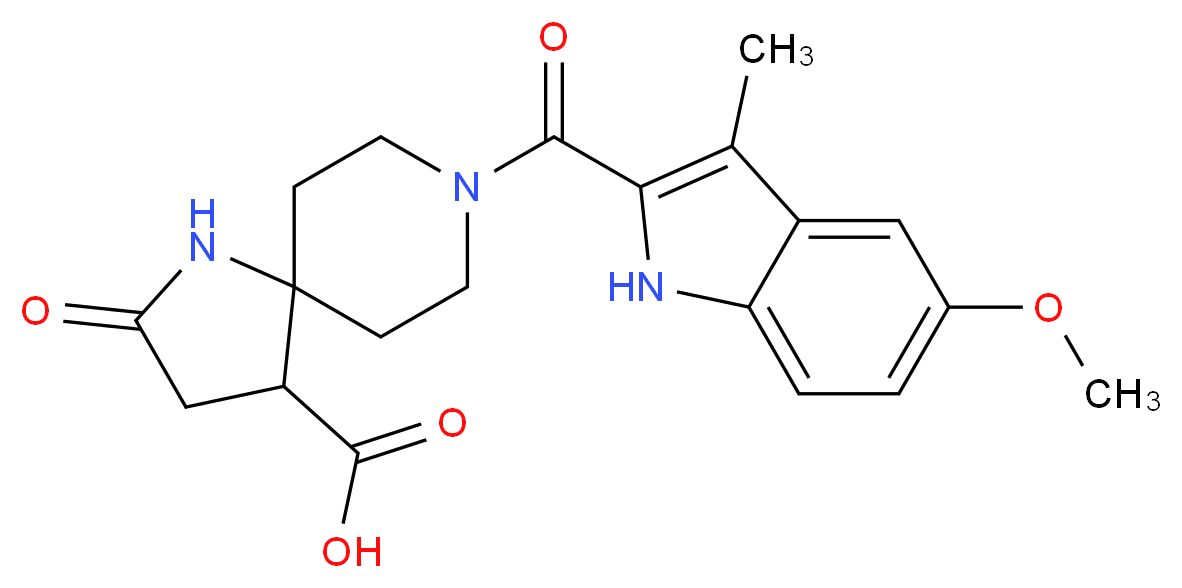 8-[(5-methoxy-3-methyl-1H-indol-2-yl)carbonyl]-2-oxo-1,8-diazaspiro[4.5]decane-4-carboxylic acid_Molecular_structure_CAS_)