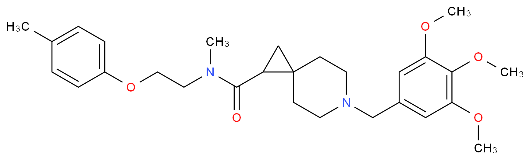 N-methyl-N-[2-(4-methylphenoxy)ethyl]-6-(3,4,5-trimethoxybenzyl)-6-azaspiro[2.5]octane-1-carboxamide_Molecular_structure_CAS_)