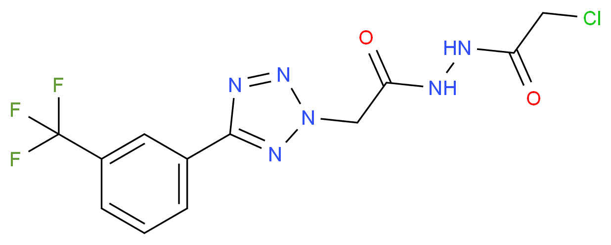 N'1-(2-chloroacetyl)-2-{5-[3-(trifluoromethyl)phenyl]-2H-1,2,3,4-tetraazol-2-yl}ethanohydrazide_Molecular_structure_CAS_)
