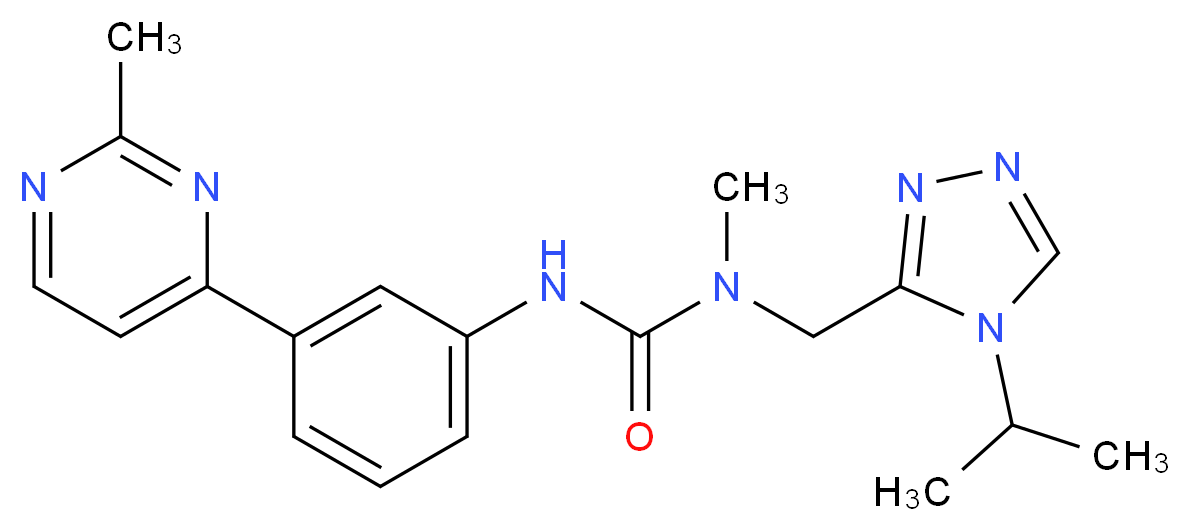 N-[(4-isopropyl-4H-1,2,4-triazol-3-yl)methyl]-N-methyl-N'-[3-(2-methylpyrimidin-4-yl)phenyl]urea_Molecular_structure_CAS_)