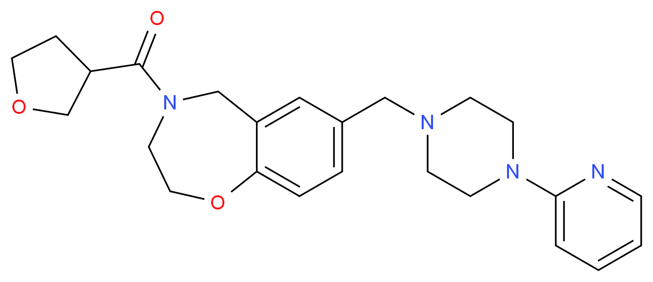 7-{[4-(2-pyridinyl)-1-piperazinyl]methyl}-4-(tetrahydro-3-furanylcarbonyl)-2,3,4,5-tetrahydro-1,4-benzoxazepine_Molecular_structure_CAS_)