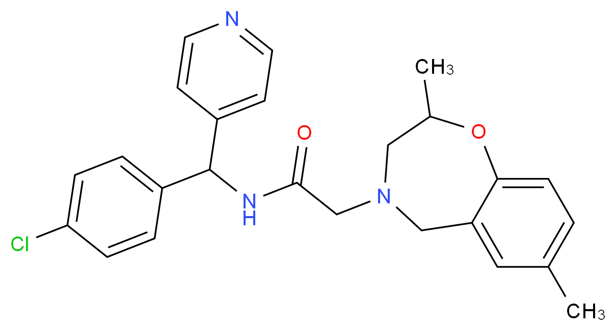 N-[(4-chlorophenyl)(4-pyridinyl)methyl]-2-(2,7-dimethyl-2,3-dihydro-1,4-benzoxazepin-4(5H)-yl)acetamide_Molecular_structure_CAS_)