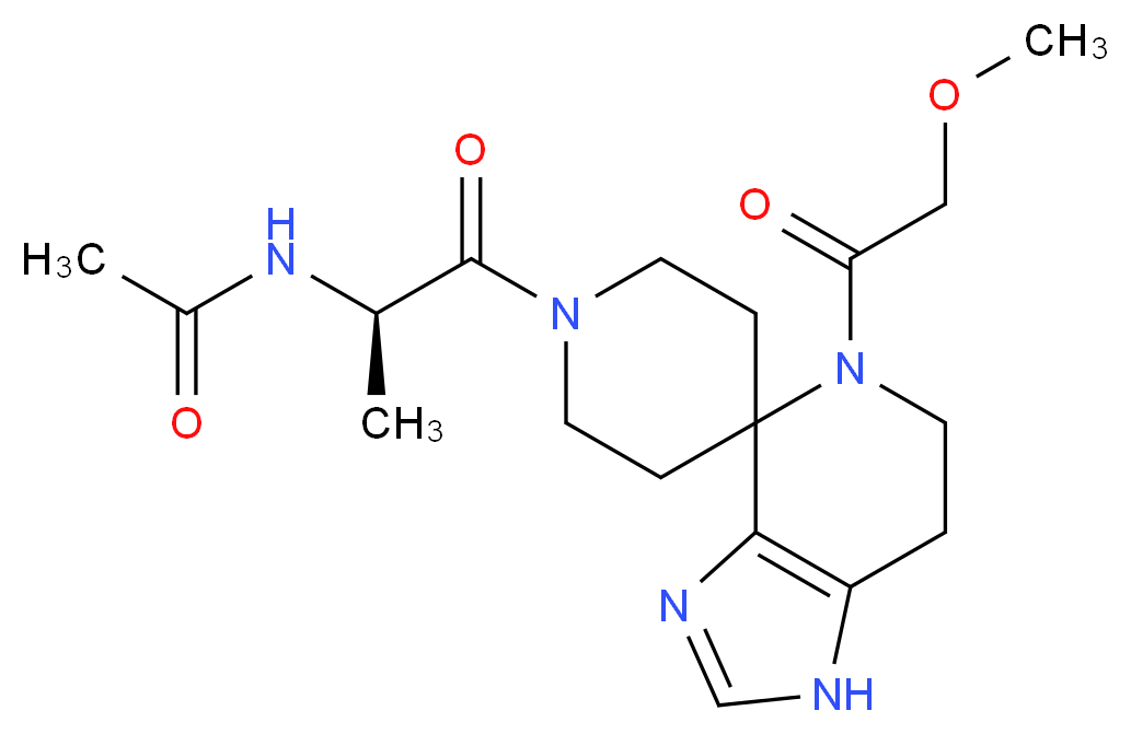 N-{(1R)-2-[5-(methoxyacetyl)-1,5,6,7-tetrahydro-1'H-spiro[imidazo[4,5-c]pyridine-4,4'-piperidin]-1'-yl]-1-methyl-2-oxoethyl}acetamide _Molecular_structure_CAS_)