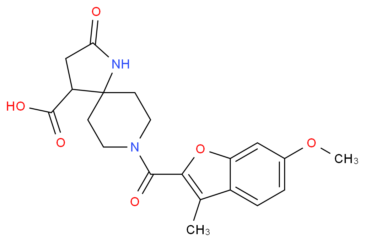 8-[(6-methoxy-3-methyl-1-benzofuran-2-yl)carbonyl]-2-oxo-1,8-diazaspiro[4.5]decane-4-carboxylic acid_Molecular_structure_CAS_)