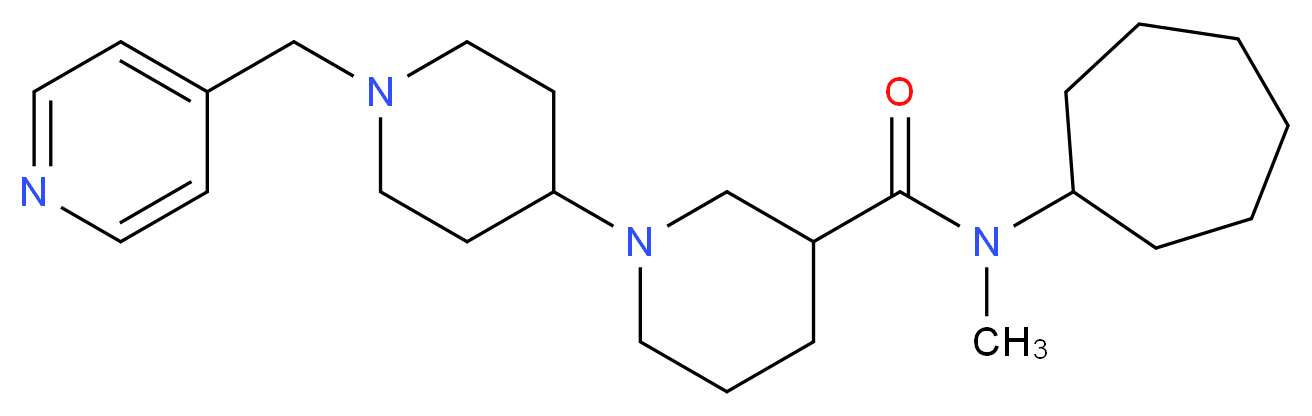 N-cycloheptyl-N-methyl-1'-(pyridin-4-ylmethyl)-1,4'-bipiperidine-3-carboxamide_Molecular_structure_CAS_)