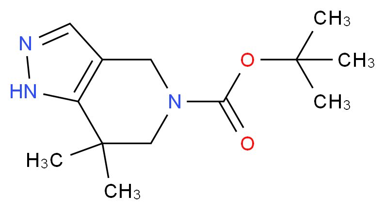 tert-Butyl 7,7-dimethyl-6,7-dihydro-1H-pyrazolo[4,3-c]pyridine-5(4H)-carboxylate_Molecular_structure_CAS_635712-88-8)