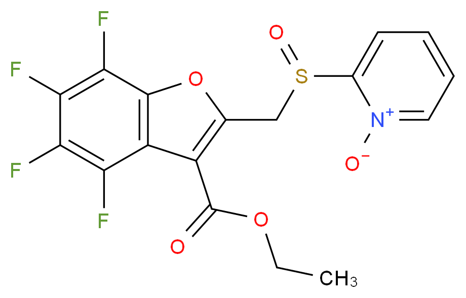 2-({[3-(ethoxycarbonyl)-4,5,6,7-tetrafluorobenzo[b]furan-2-yl]methyl}sulphinyl)pyridinium-1-olate_Molecular_structure_CAS_)
