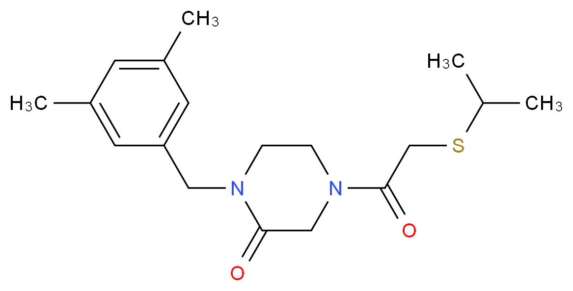 1-(3,5-dimethylbenzyl)-4-[(isopropylthio)acetyl]-2-piperazinone_Molecular_structure_CAS_)