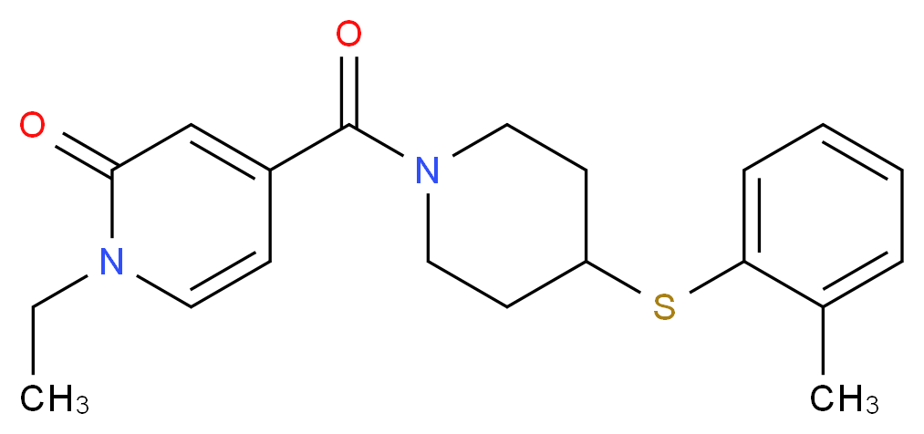 1-ethyl-4-({4-[(2-methylphenyl)thio]-1-piperidinyl}carbonyl)-2(1H)-pyridinone_Molecular_structure_CAS_)