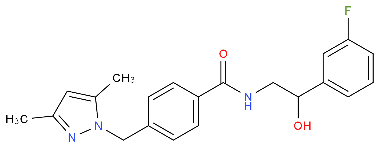 4-[(3,5-dimethyl-1H-pyrazol-1-yl)methyl]-N-[2-(3-fluorophenyl)-2-hydroxyethyl]benzamide_Molecular_structure_CAS_)