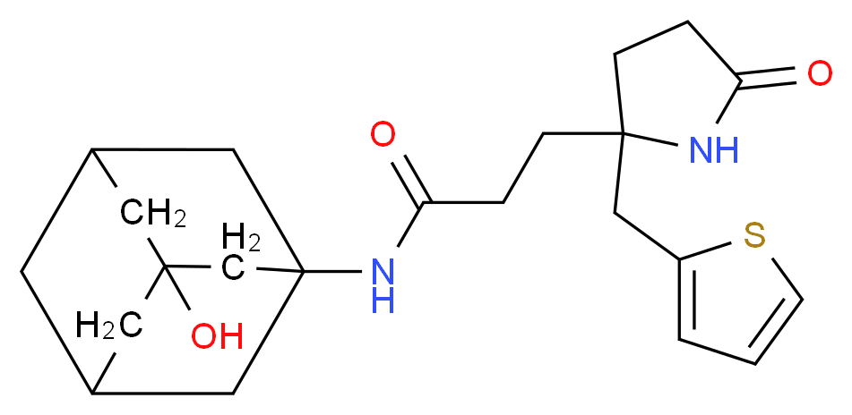 N-(3-hydroxy-1-adamantyl)-3-[5-oxo-2-(2-thienylmethyl)-2-pyrrolidinyl]propanamide_Molecular_structure_CAS_)